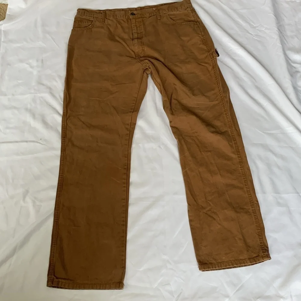 Dickies Men's Tough Max Duck Carpenter Pant 38x34 Stonewashed Brown